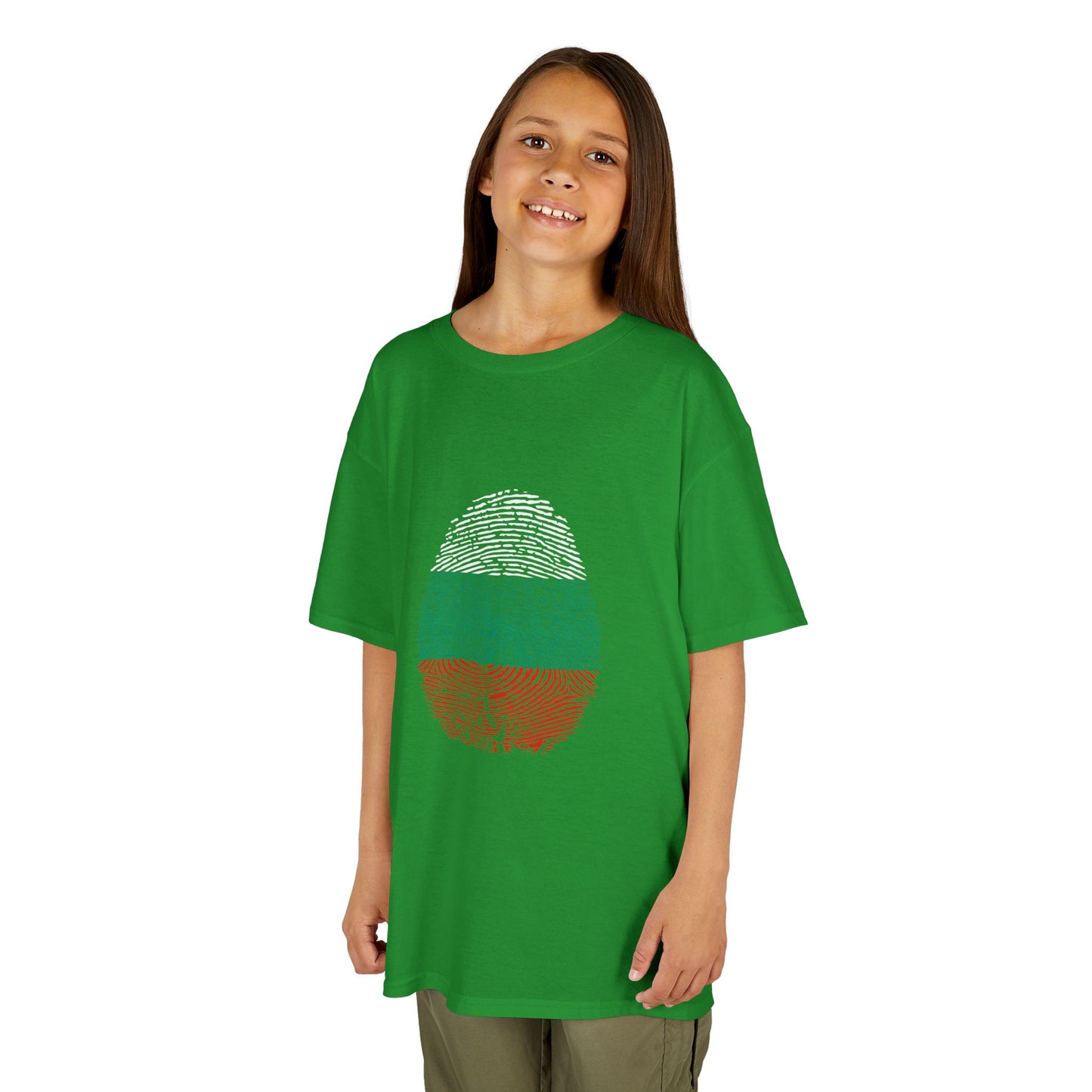 BULGARIA Fingerprint flag Soccer World Cup Fan T-Shirt (KIDS - UNISEX)