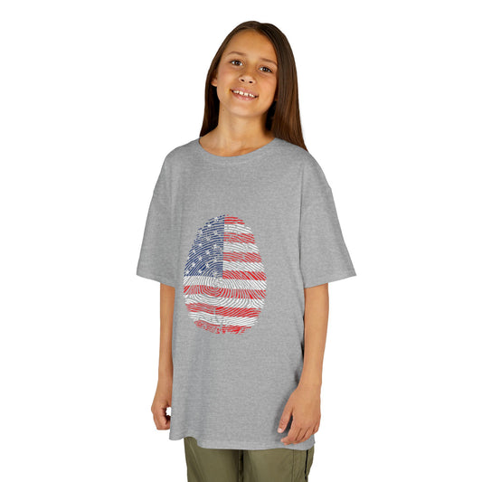 USA Fingerprint flag Soccer World Cup Fan T-Shirt (KIDS - UNISEX)