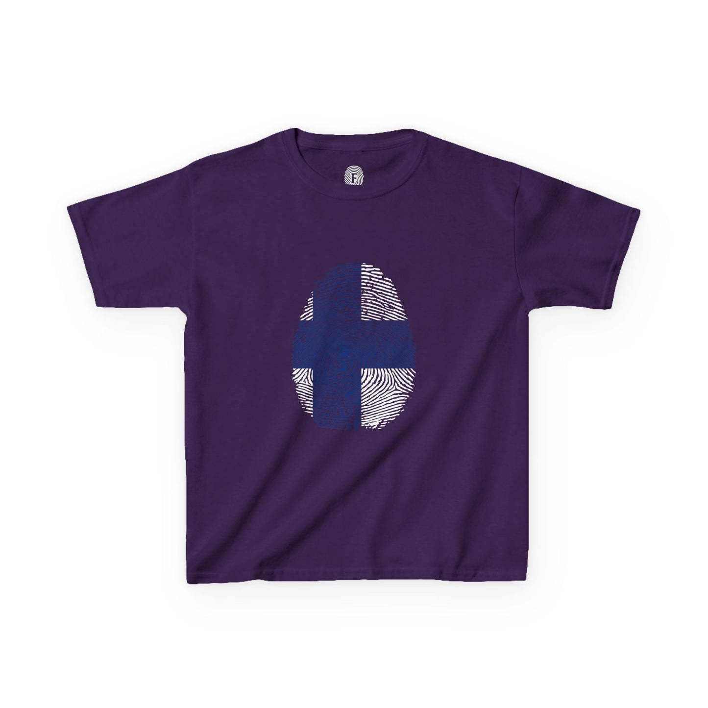 FINLAND Fingerprint flag Soccer World Cup Fan T-Shirt (KIDS - UNISEX)