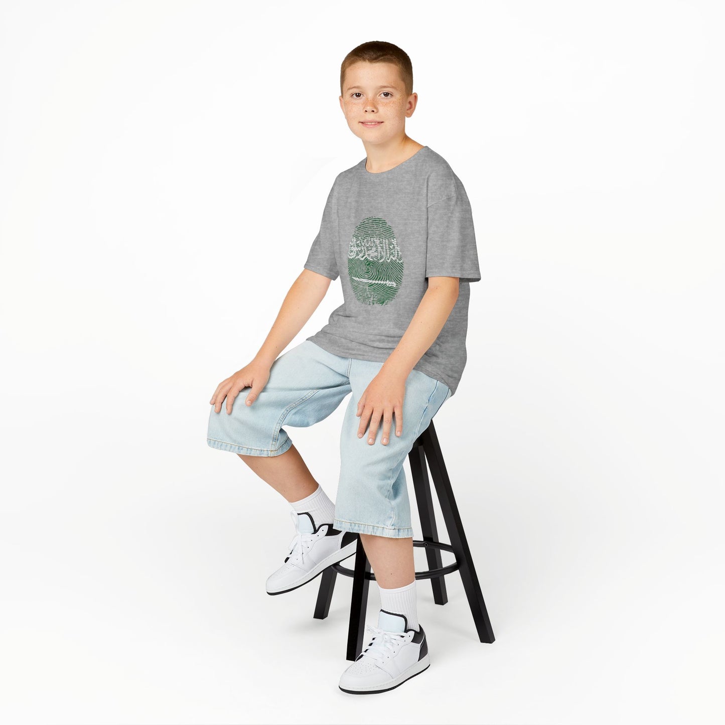 SAUDI ARABIA Fingerprint flag Soccer World Cup Fan T-Shirt (KIDS - UNISEX)