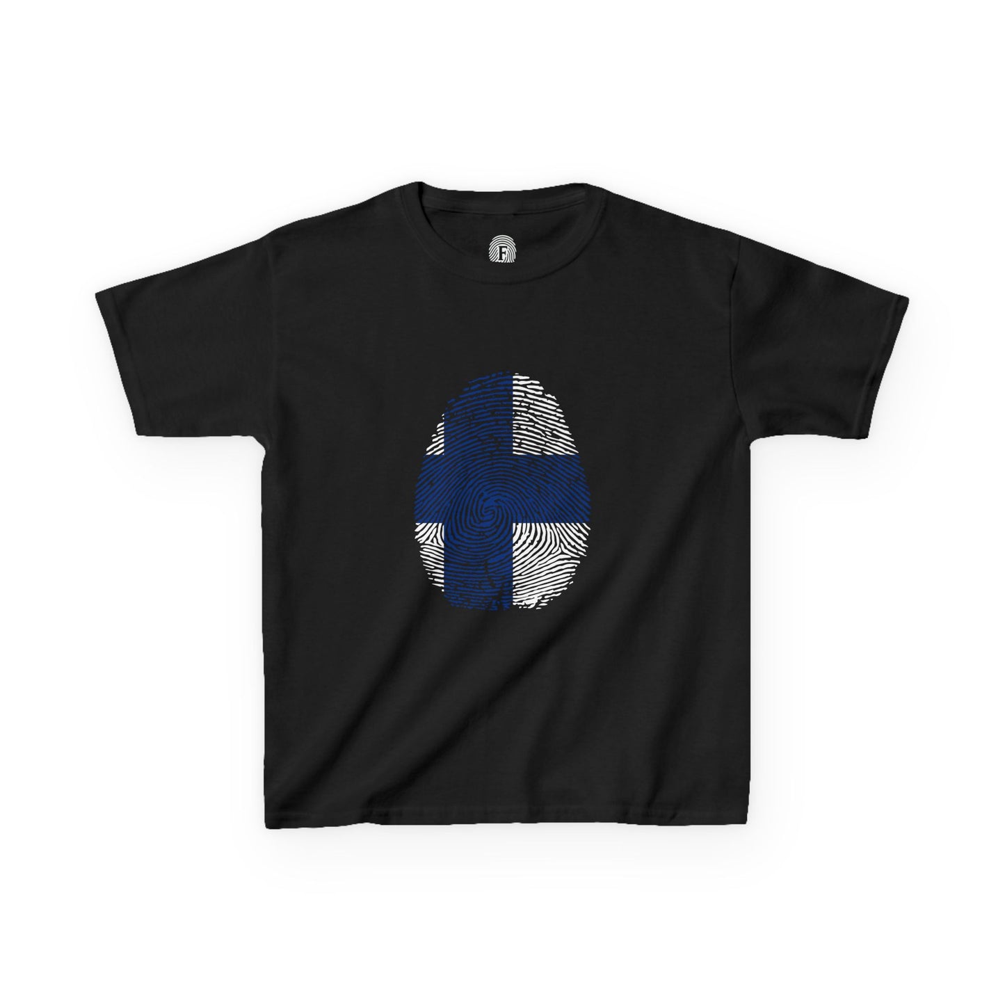 FINLAND Fingerprint flag Soccer World Cup Fan T-Shirt (KIDS - UNISEX)