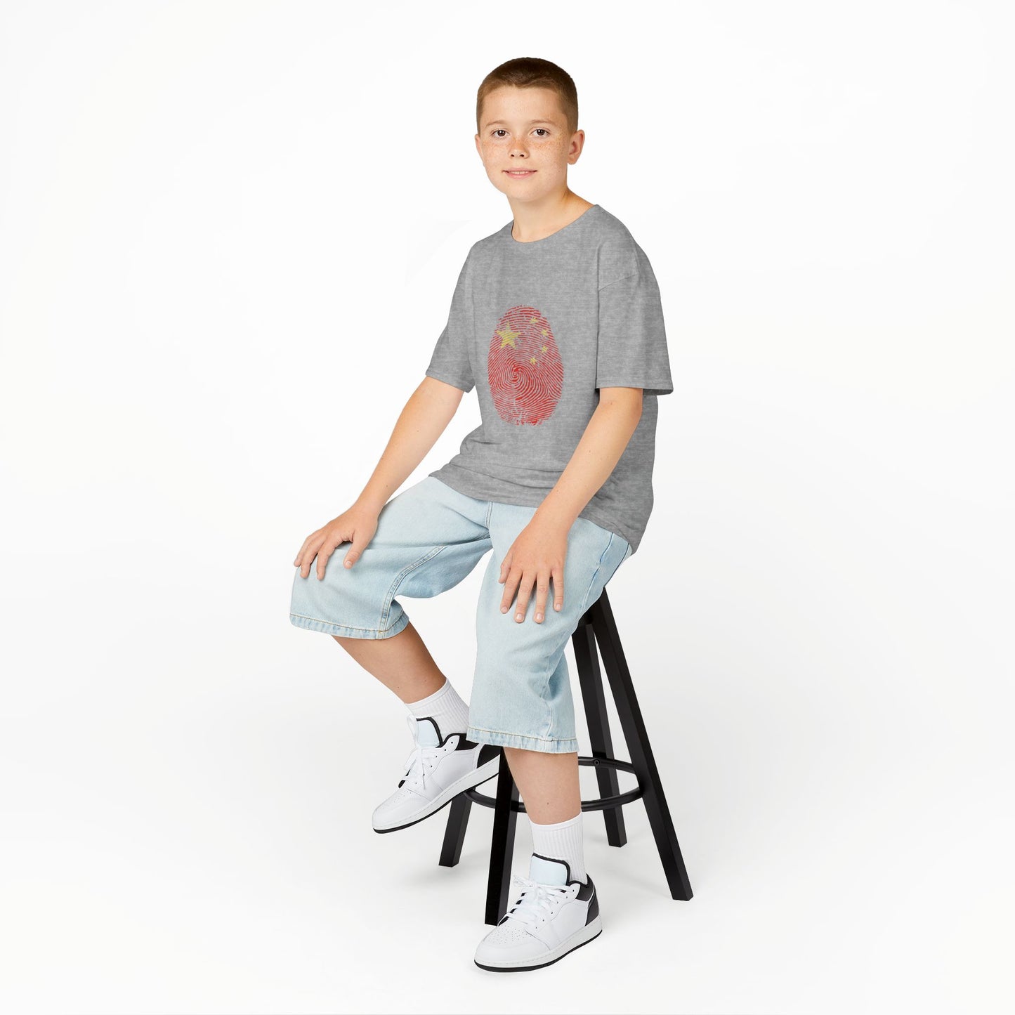 CHINA Fingerprint flag Soccer World Cup Fan T-Shirt (KIDS - UNISEX)