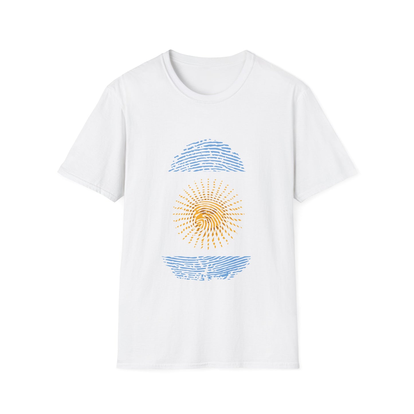 ARGENTINA Fingerprint flag Soccer World Cup Fan T-Shirt (MEN)