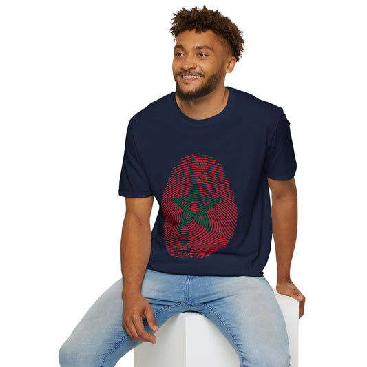 MOROCCO Fingerprint flag Soccer World Cup Fan T-Shirt (MEN)