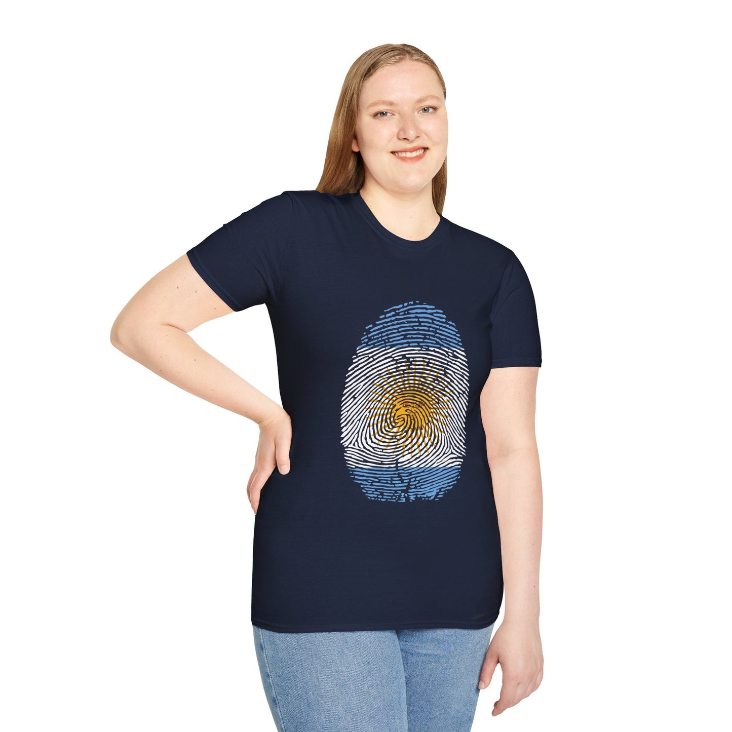 ARGENTINA Fingerprint flag Soccer World Cup Fan T-Shirt (WOMEN)