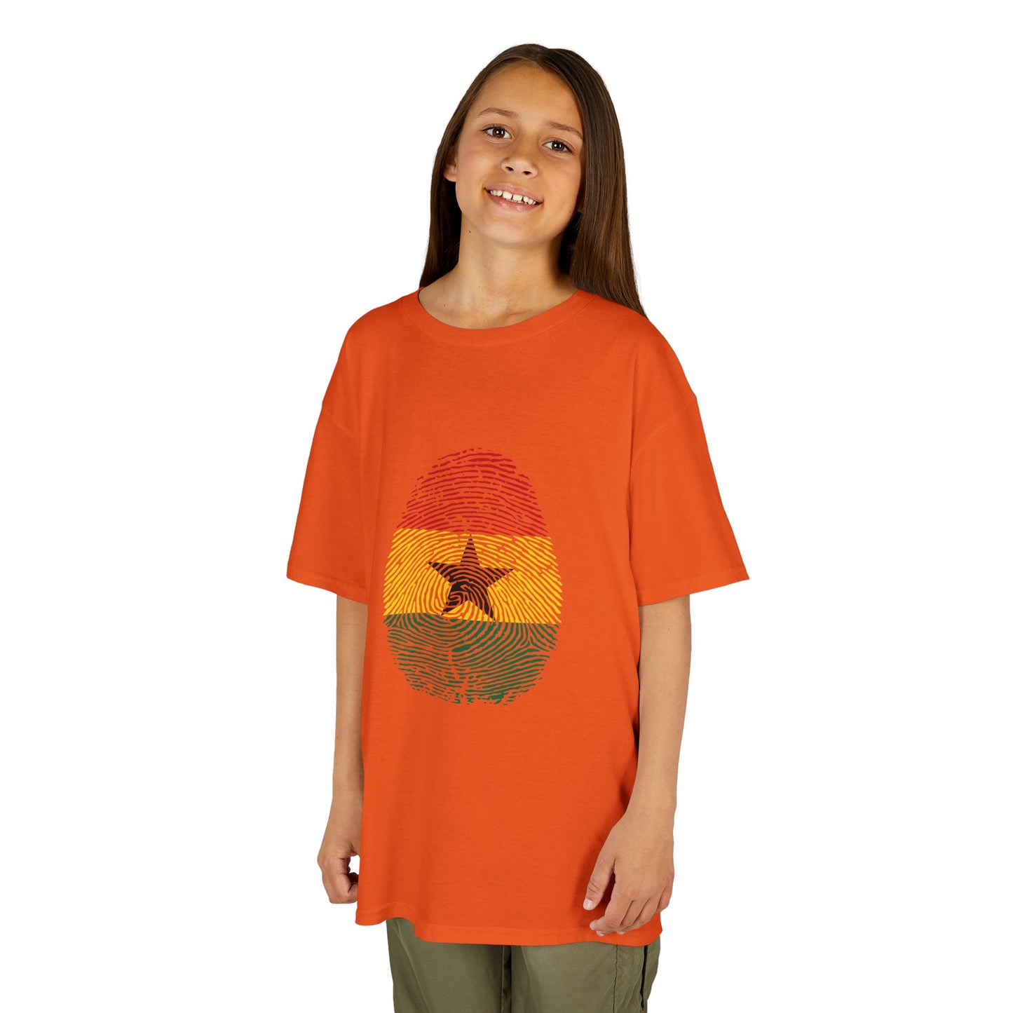 GHANA Fingerprint flag Soccer World Cup Fan T-Shirt (KIDS - UNISEX)
