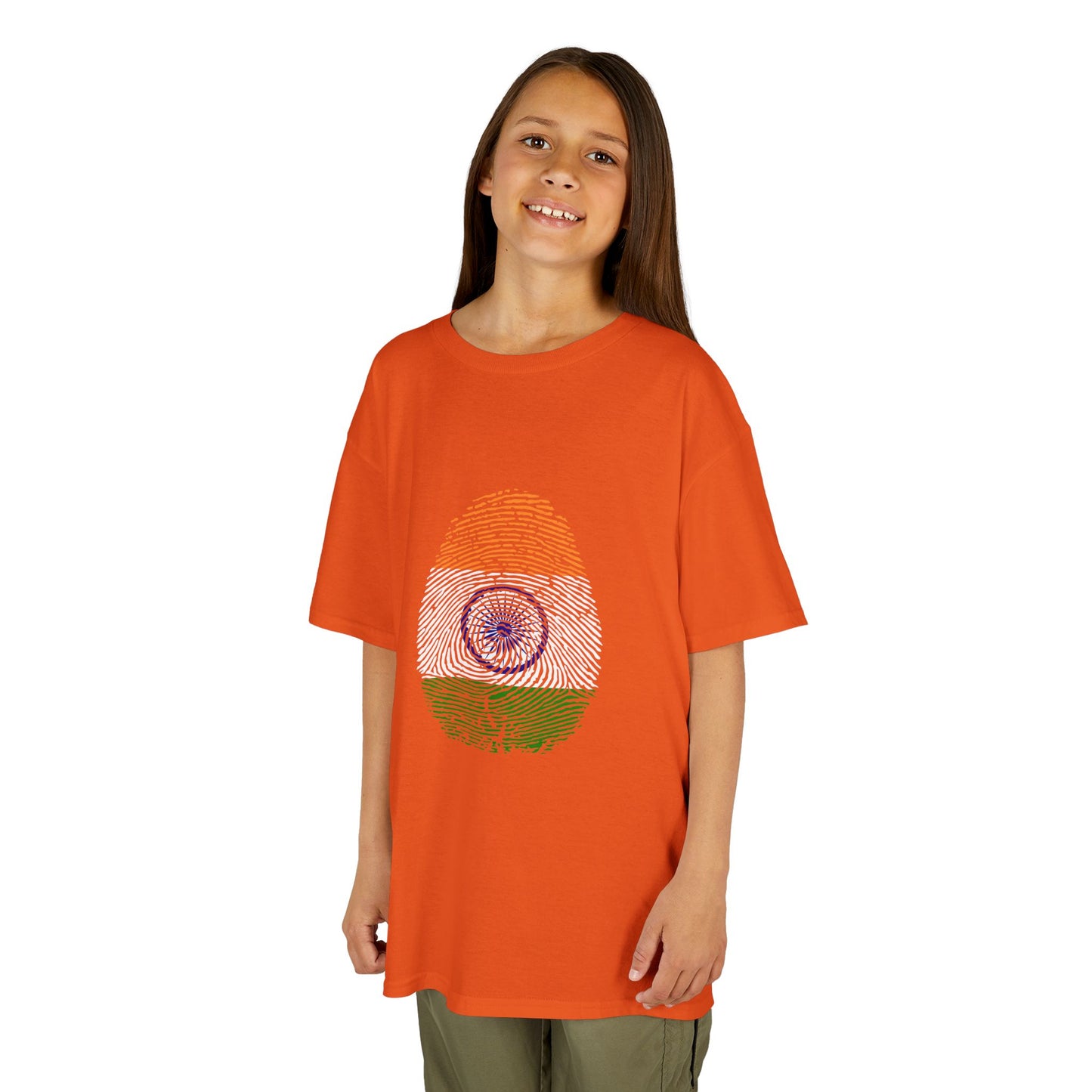 INDIA Fingerprint flag Soccer World Cup Fan T-Shirt (KIDS - UNISEX)