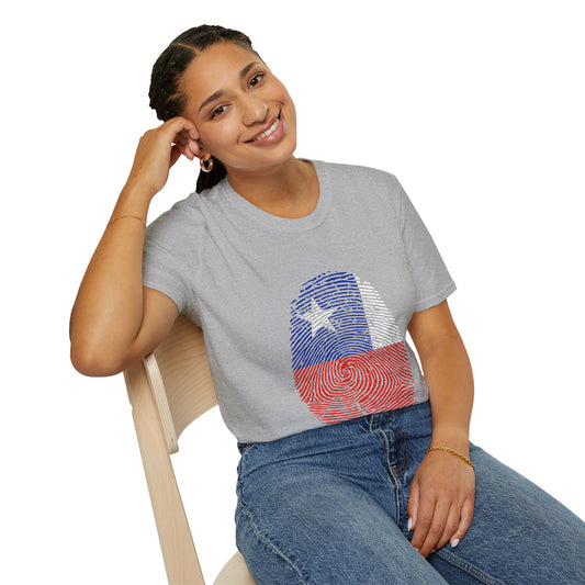 CHILE Fingerprint flag Soccer World Cup Fan T-Shirt (WOMEN)