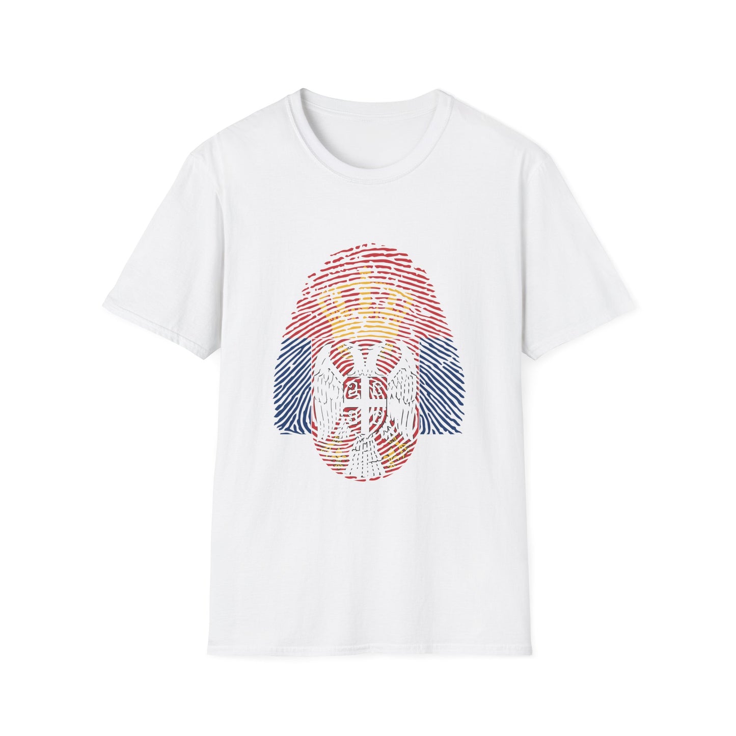 SERBIA Fingerprint flag Soccer World Cup Fan T-Shirt (WOMEN)