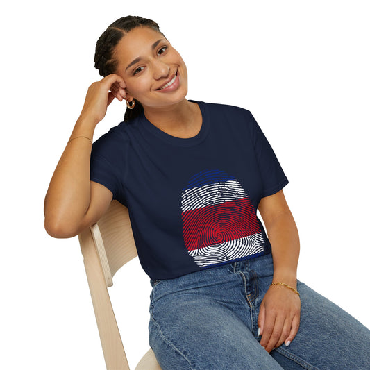 COSTA RICA Fingerprint flag Soccer World Cup Fan T-Shirt (WOMEN)