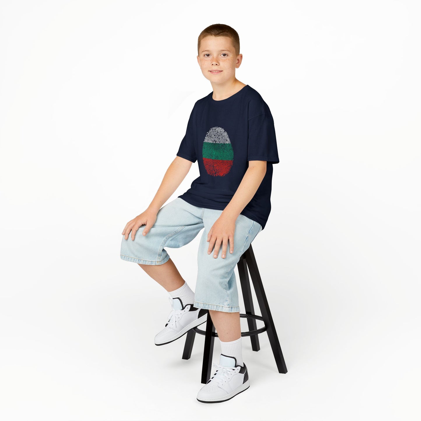 BULGARIA Fingerprint flag Soccer World Cup Fan T-Shirt (KIDS - UNISEX)
