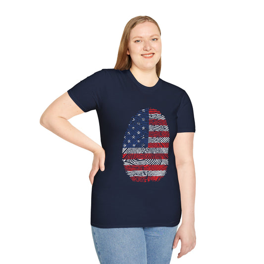 USA Fingerprint flag Soccer World Cup Fan T-Shirt (WOMEN)