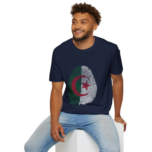 ALGERIA Fingerprint flag Soccer World Cup Fan T-Shirt (MEN)