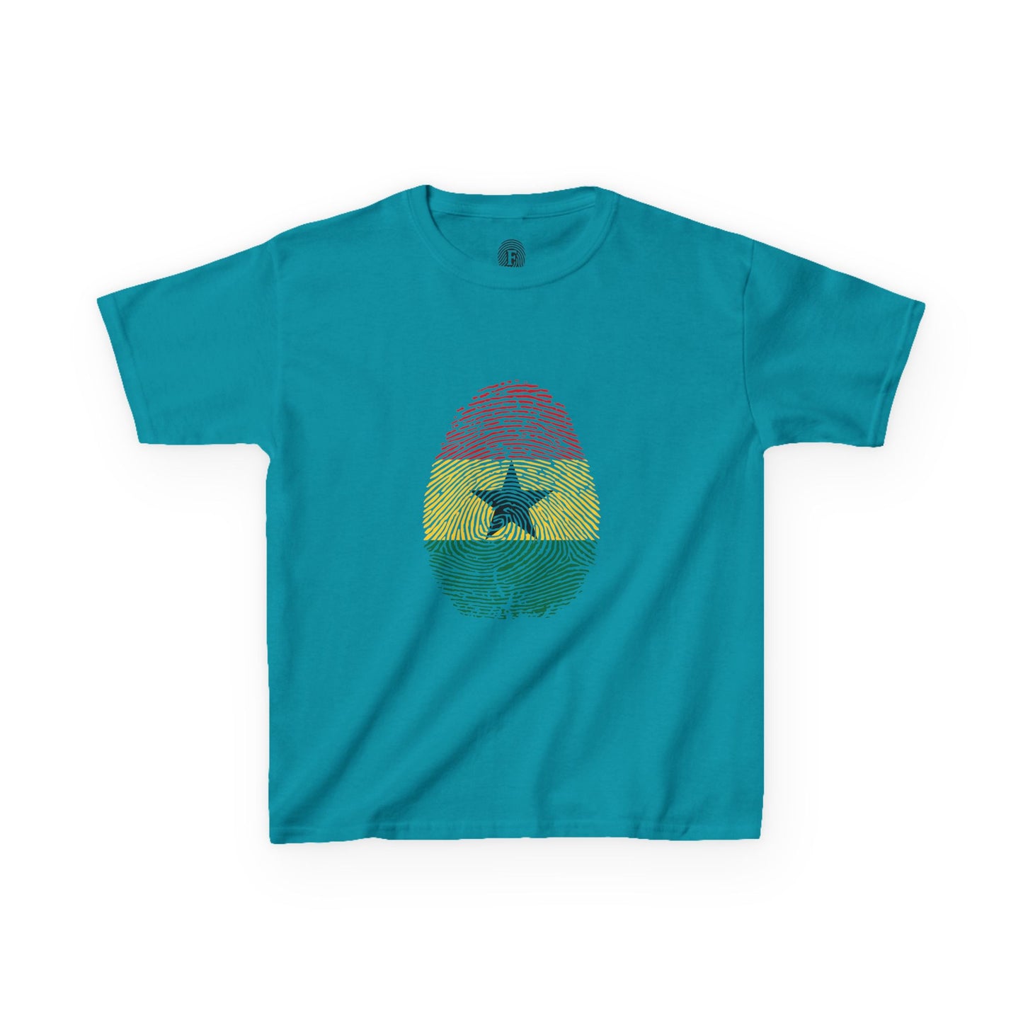GHANA Fingerprint flag Soccer World Cup Fan T-Shirt (KIDS - UNISEX)
