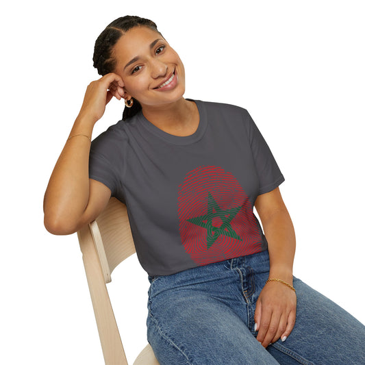 MOROCCO Fingerprint flag Soccer World Cup Fan T-Shirt (WOMEN)
