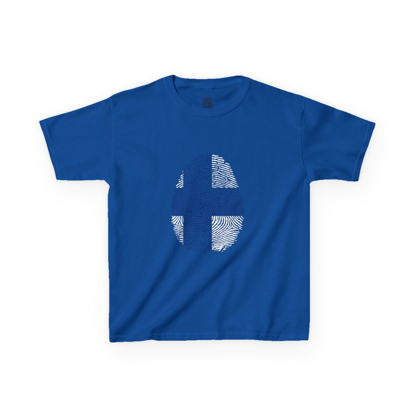 FINLAND Fingerprint flag Soccer World Cup Fan T-Shirt (KIDS - UNISEX)