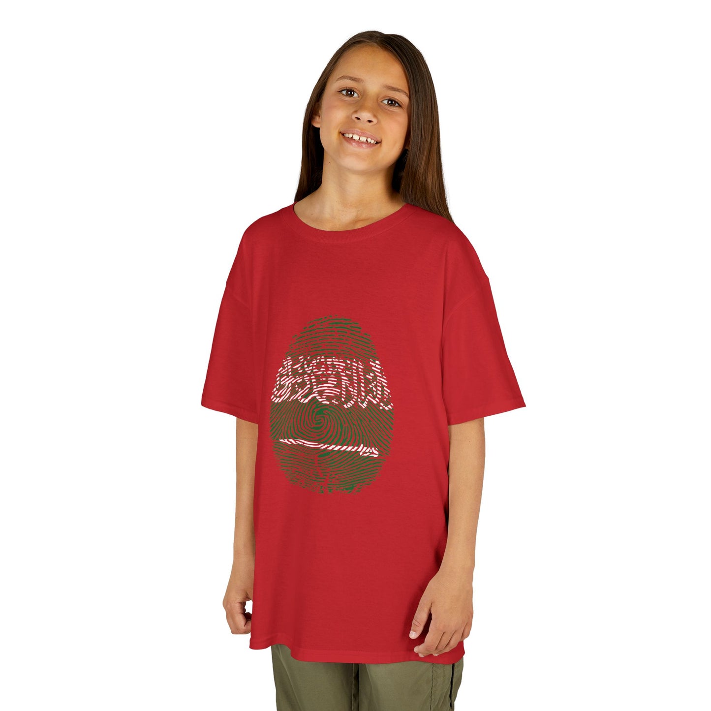 SAUDI ARABIA Fingerprint flag Soccer World Cup Fan T-Shirt (KIDS - UNISEX)