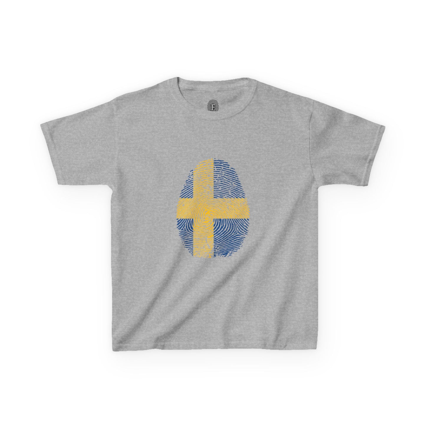 SWEDEN Fingerprint flag Soccer World Cup Fan T-Shirt (KIDS - UNISEX)