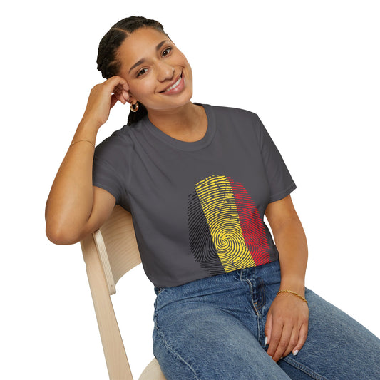 BELGIUM Fingerprint flag Soccer World Cup Fan T-Shirt (WOMEN)