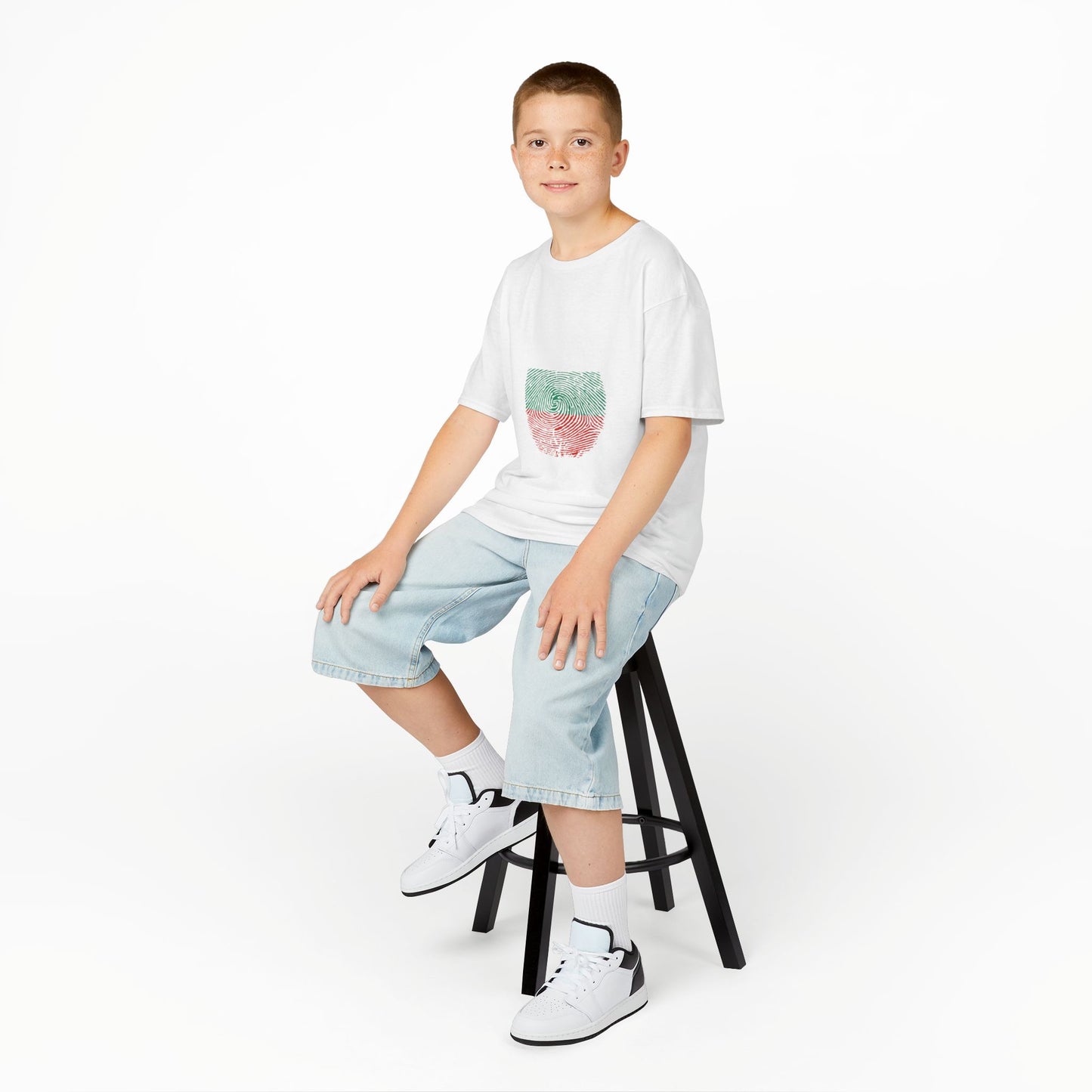 BULGARIA Fingerprint flag Soccer World Cup Fan T-Shirt (KIDS - UNISEX)