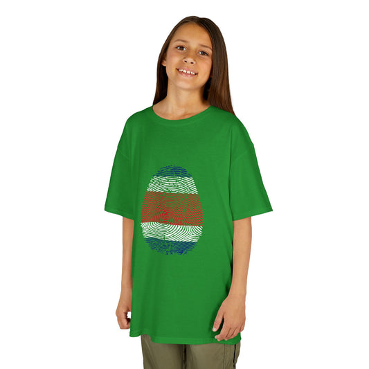 COSTA RICA Fingerprint flag Soccer World Cup Fan T-Shirt (KIDS - UNISEX)