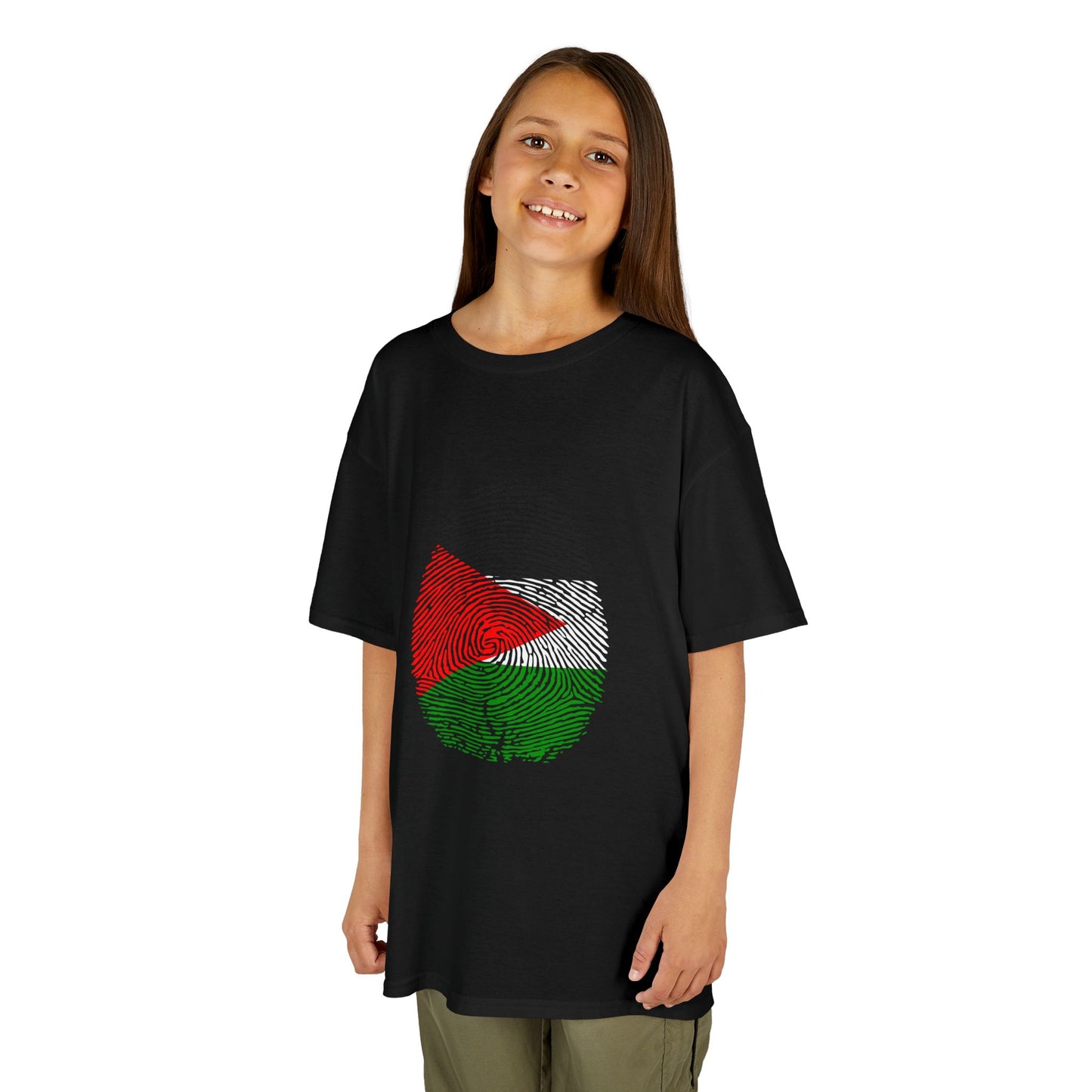 PALESTINE Fingerprint flag Soccer World Cup Fan T-Shirt (KIDS - UNISEX)