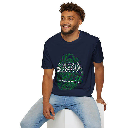 SAUDI ARABIA Fingerprint flag Soccer World Cup Fan T-Shirt (MEN)