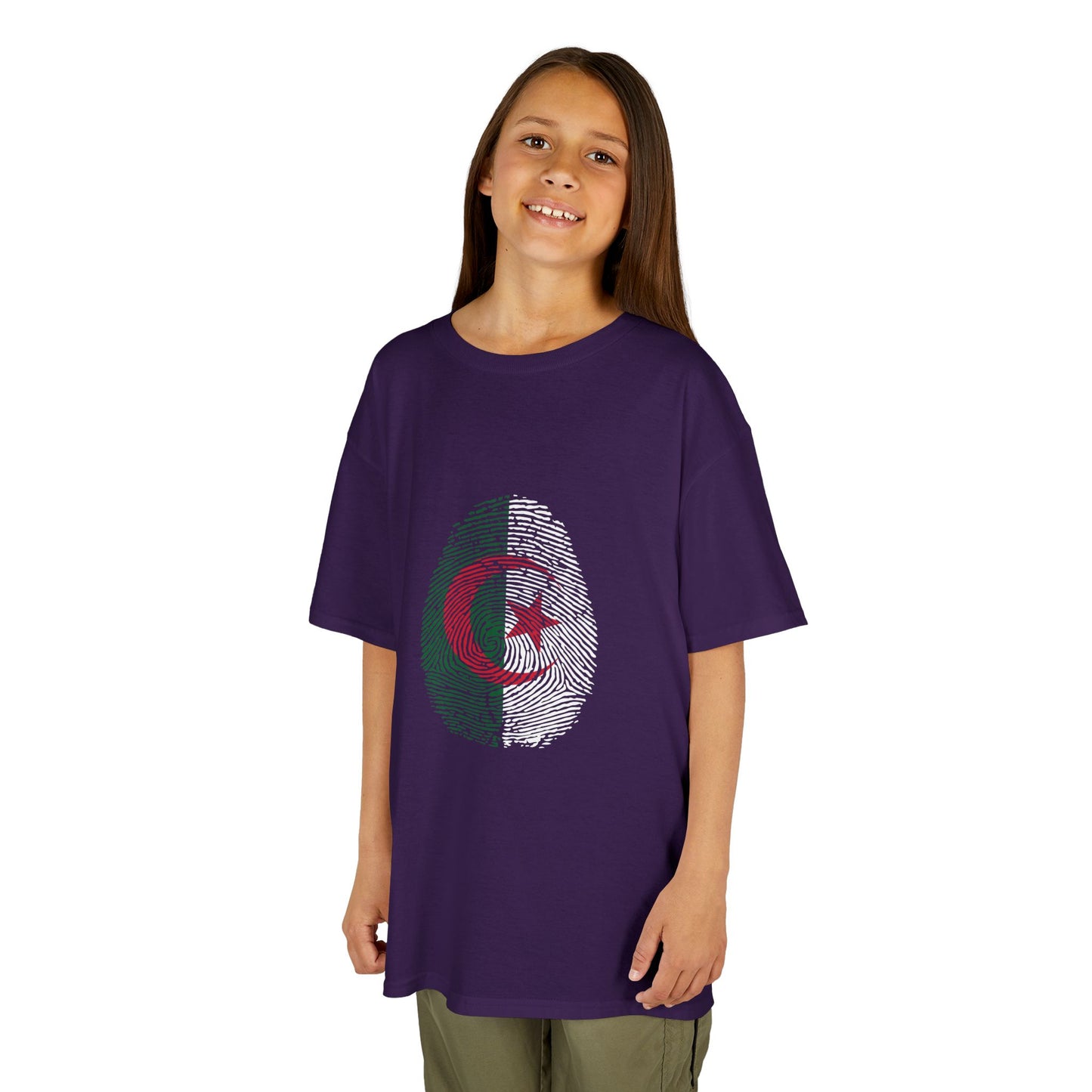 ALGERIA Fingerprint flag Soccer World Cup Fan T-Shirt (KIDS - UNISEX)