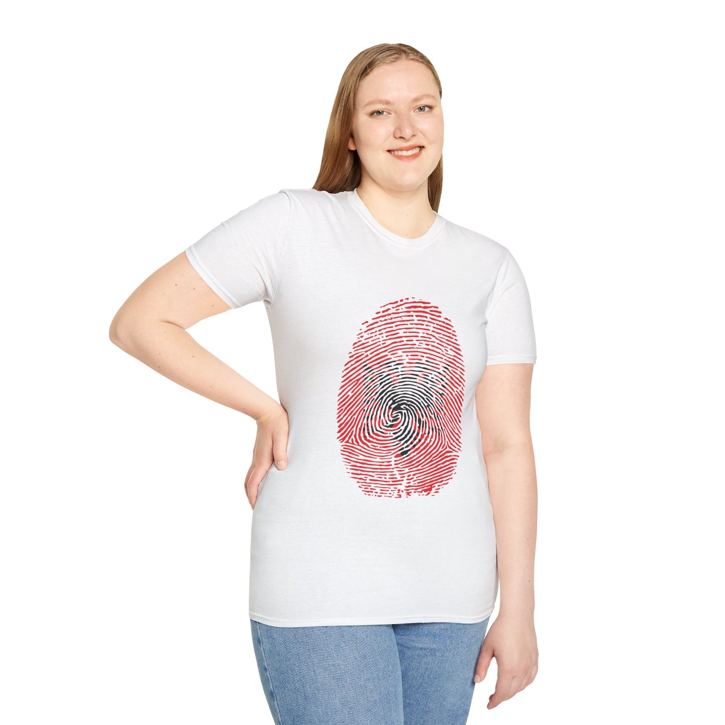 ALBANIA Fingerprint flag Soccer World Cup Fan T-Shirt (WOMEN)