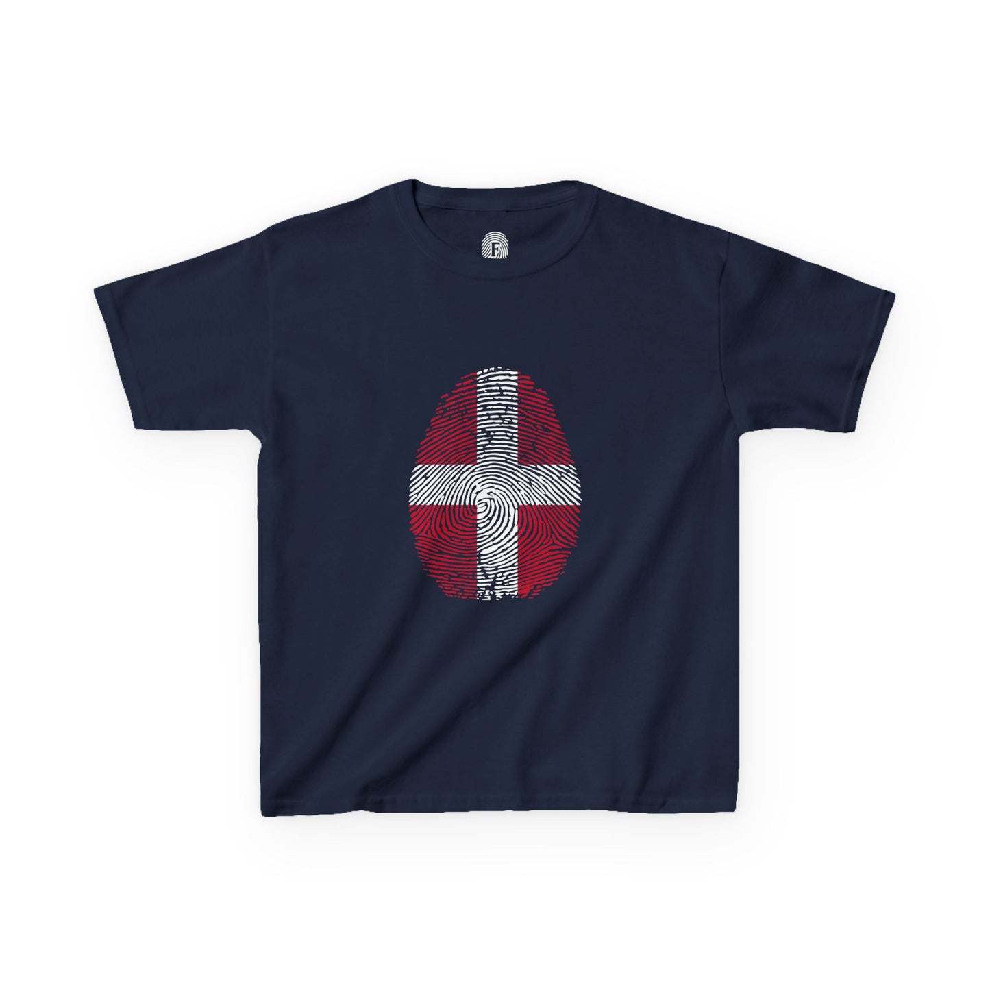 DENMARK Fingerprint flag Soccer World Cup Fan T-Shirt (KIDS - UNISEX)