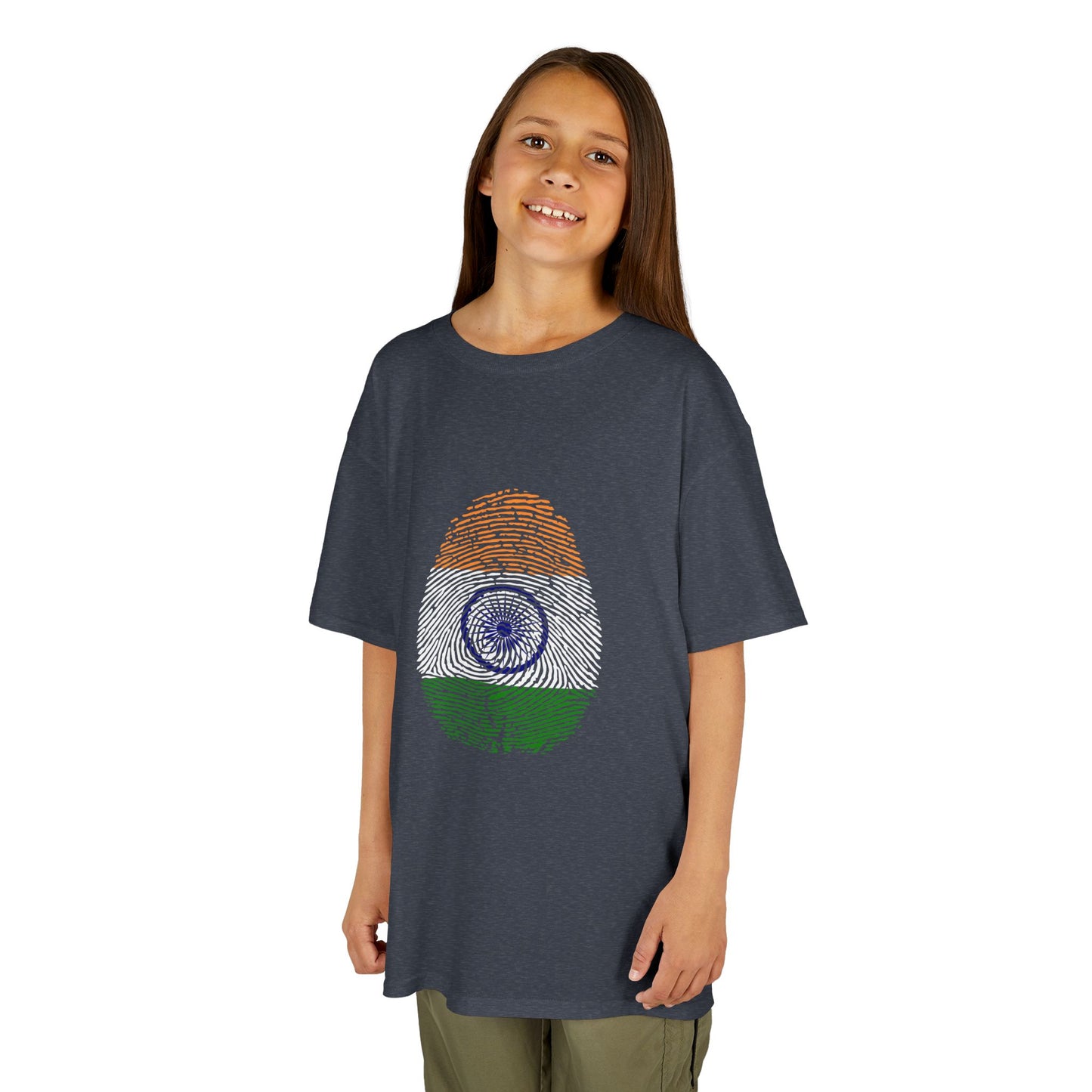 INDIA Fingerprint flag Soccer World Cup Fan T-Shirt (KIDS - UNISEX)