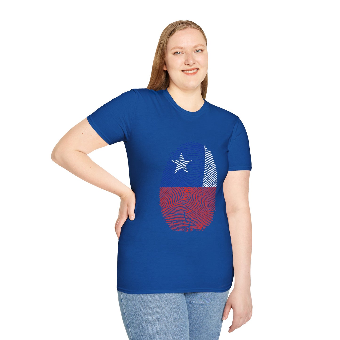 CHILE Fingerprint flag Soccer World Cup Fan T-Shirt (WOMEN)