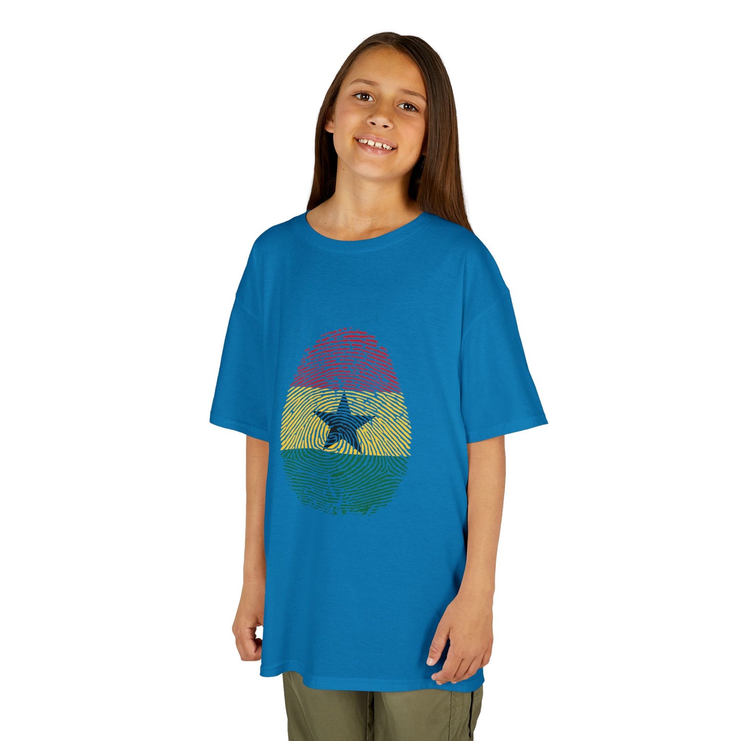 GHANA Fingerprint flag Soccer World Cup Fan T-Shirt (KIDS - UNISEX)