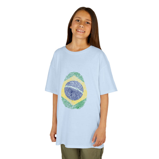 BRAZIL Fingerprint flag Soccer World Cup Fan T-Shirt (KIDS - UNISEX)