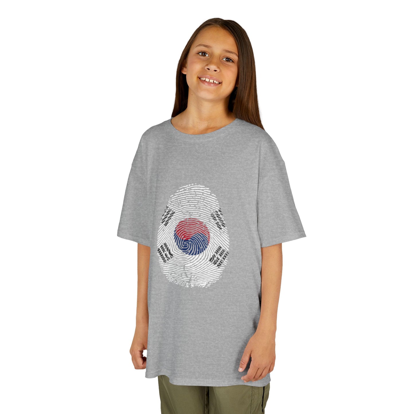 SOUTH KOREA Fingerprint flag Soccer World Cup Fan T-Shirt (KIDS - UNISEX)