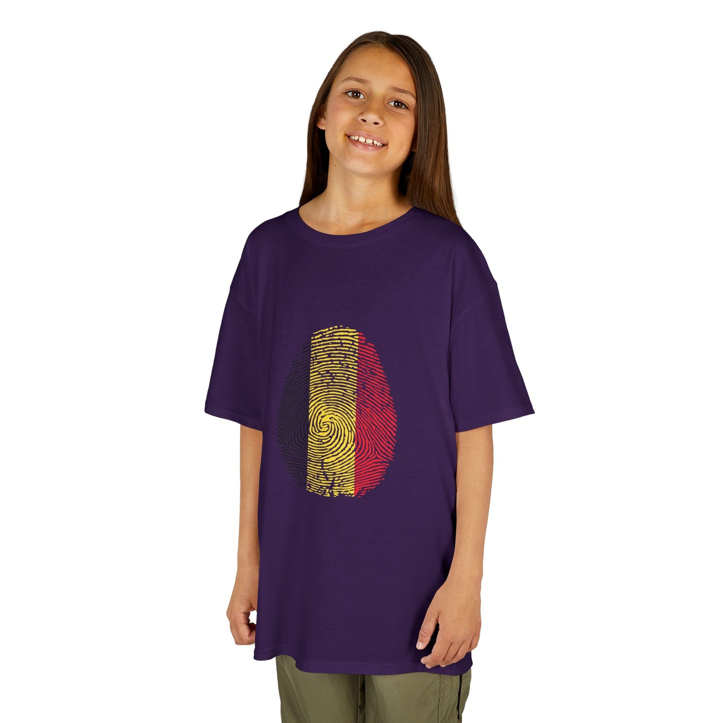 BELGIUM Fingerprint flag Soccer World Cup Fan T-Shirt (KIDS - UNISEX)