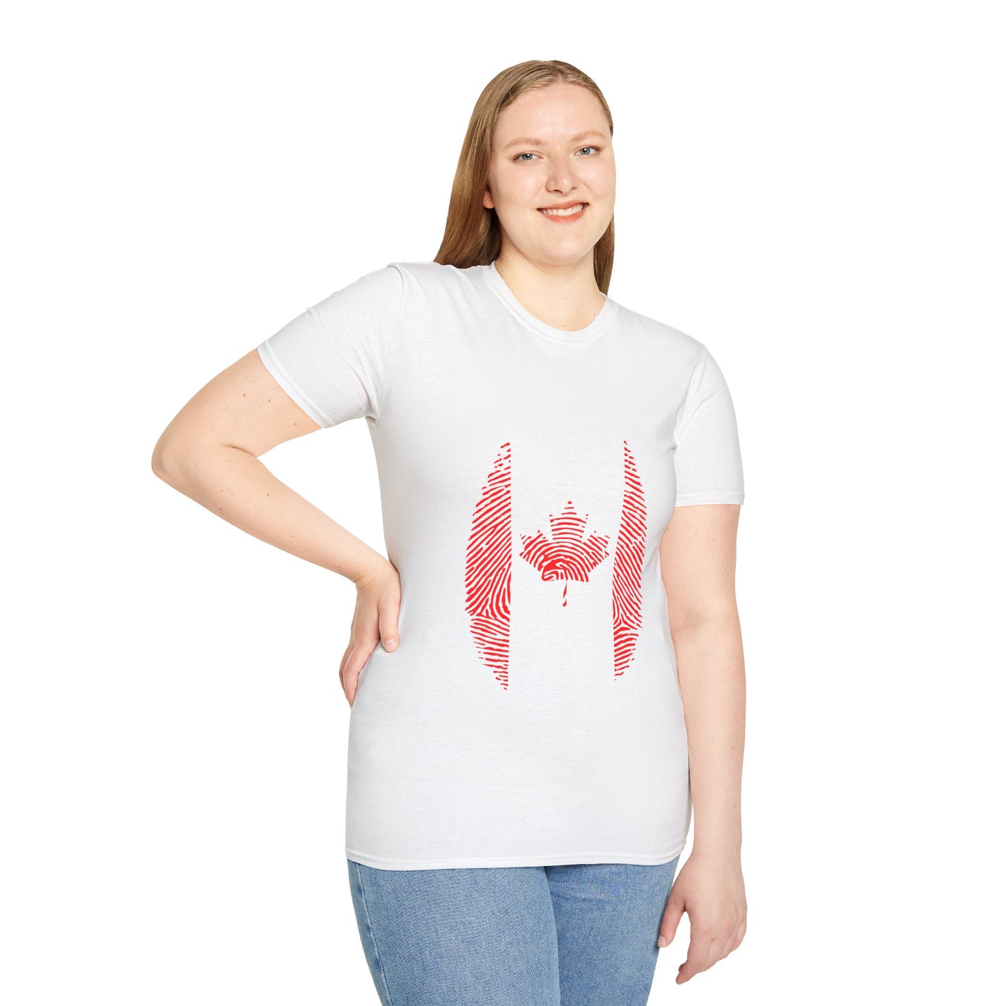 CANADA Fingerprint flag Soccer World Cup Fan T-Shirt (WOMEN)