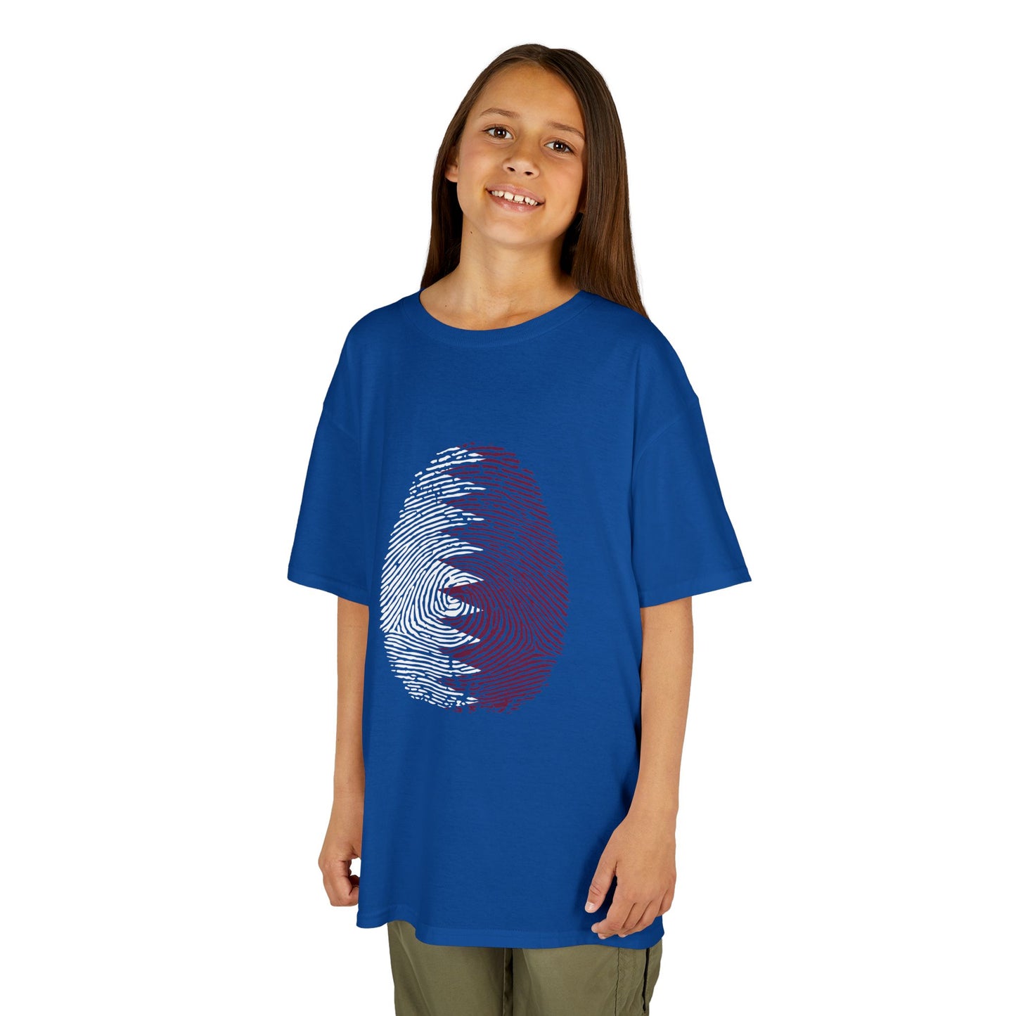 QATAR Fingerprint flag Soccer World Cup Fan T-Shirt (KIDS - UNISEX)