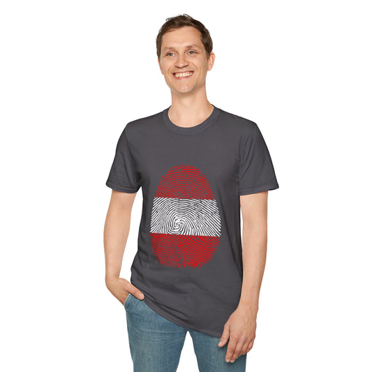 AUSTRIA Fingerprint flag Soccer World Cup Fan T-Shirt (MEN)