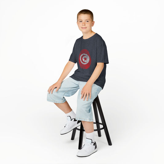 TUNISIA Fingerprint flag Soccer World Cup Fan T-Shirt (KIDS - UNISEX)