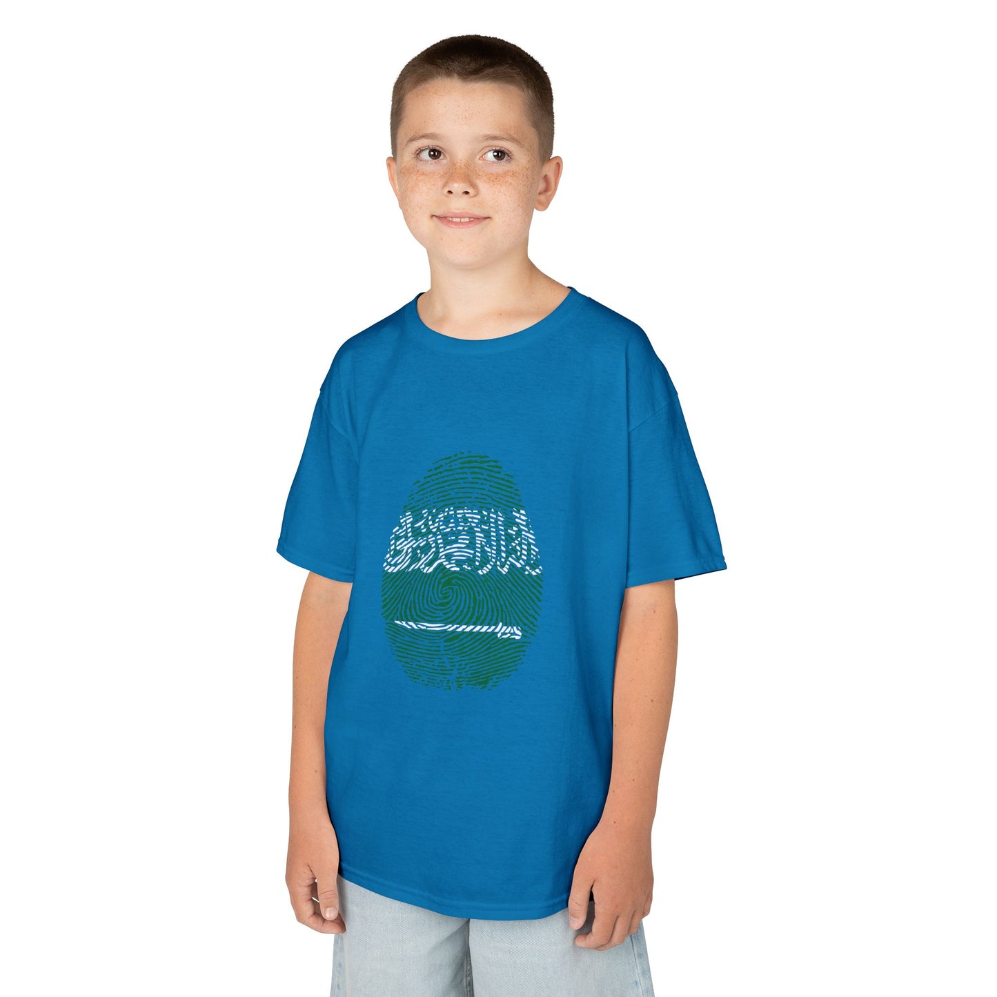 SAUDI ARABIA Fingerprint flag Soccer World Cup Fan T-Shirt (KIDS - UNISEX)