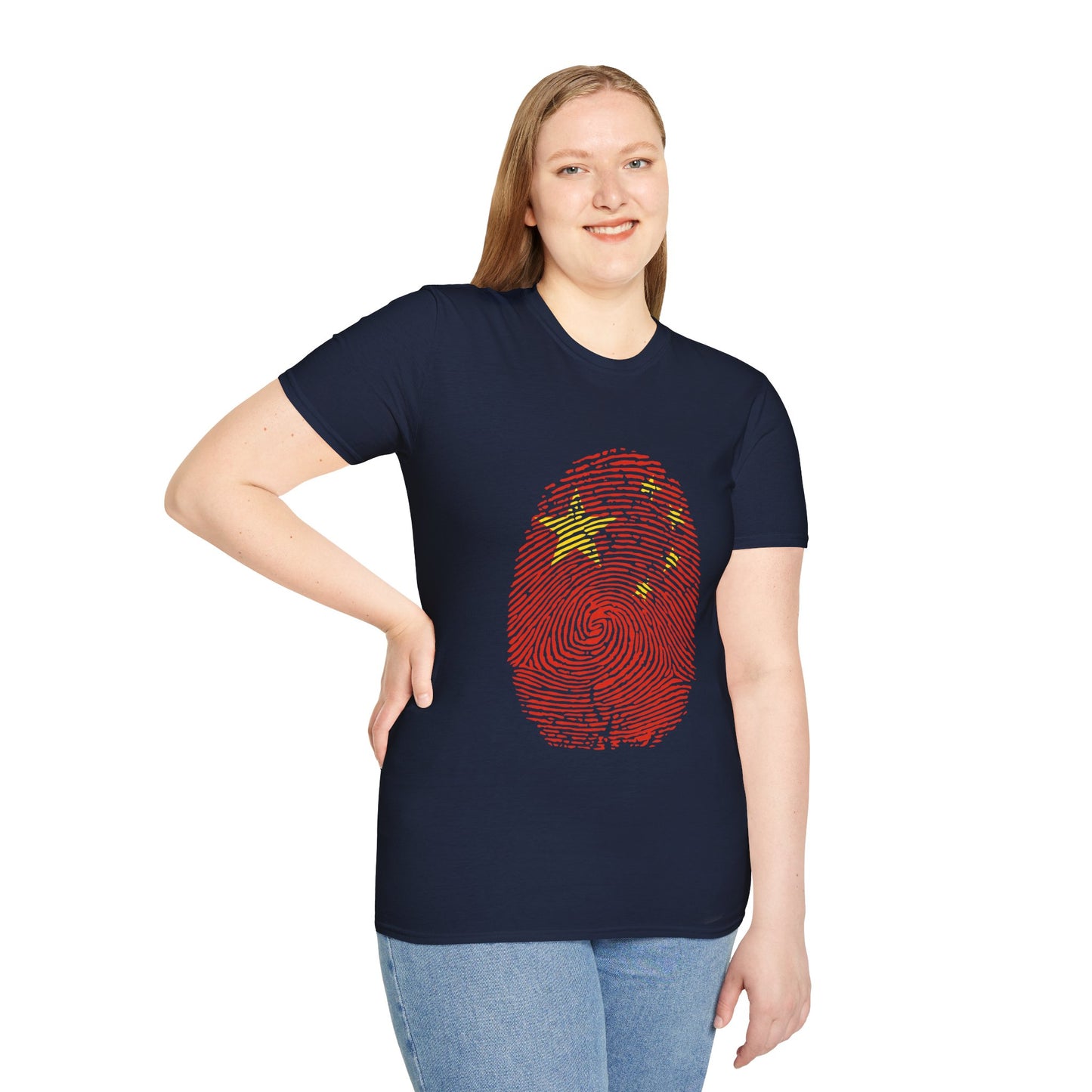 CHINA Fingerprint flag Soccer World Cup Fan T-Shirt (WOMEN)
