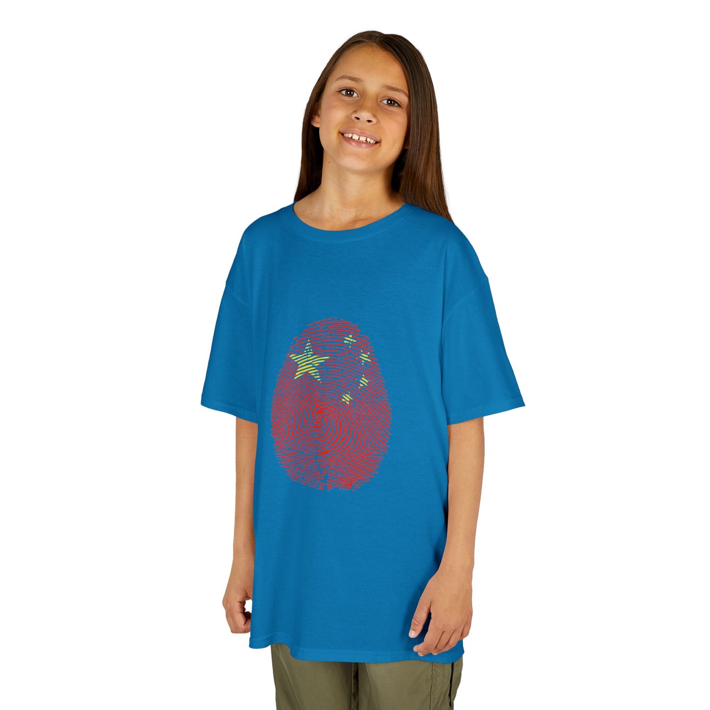 CHINA Fingerprint flag Soccer World Cup Fan T-Shirt (KIDS - UNISEX)