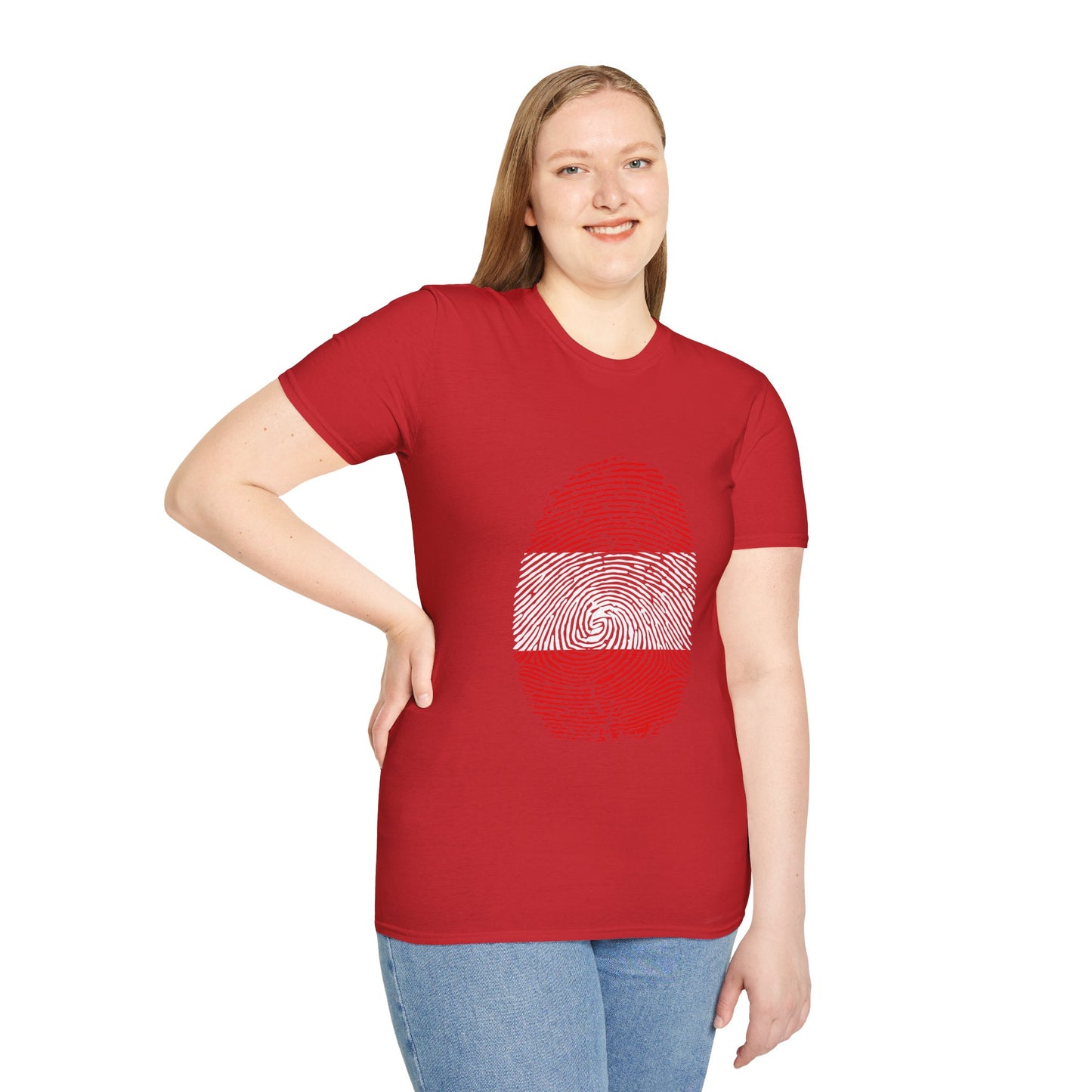 AUSTRIA Fingerprint flag Soccer World Cup Fan T-Shirt (WOMEN)