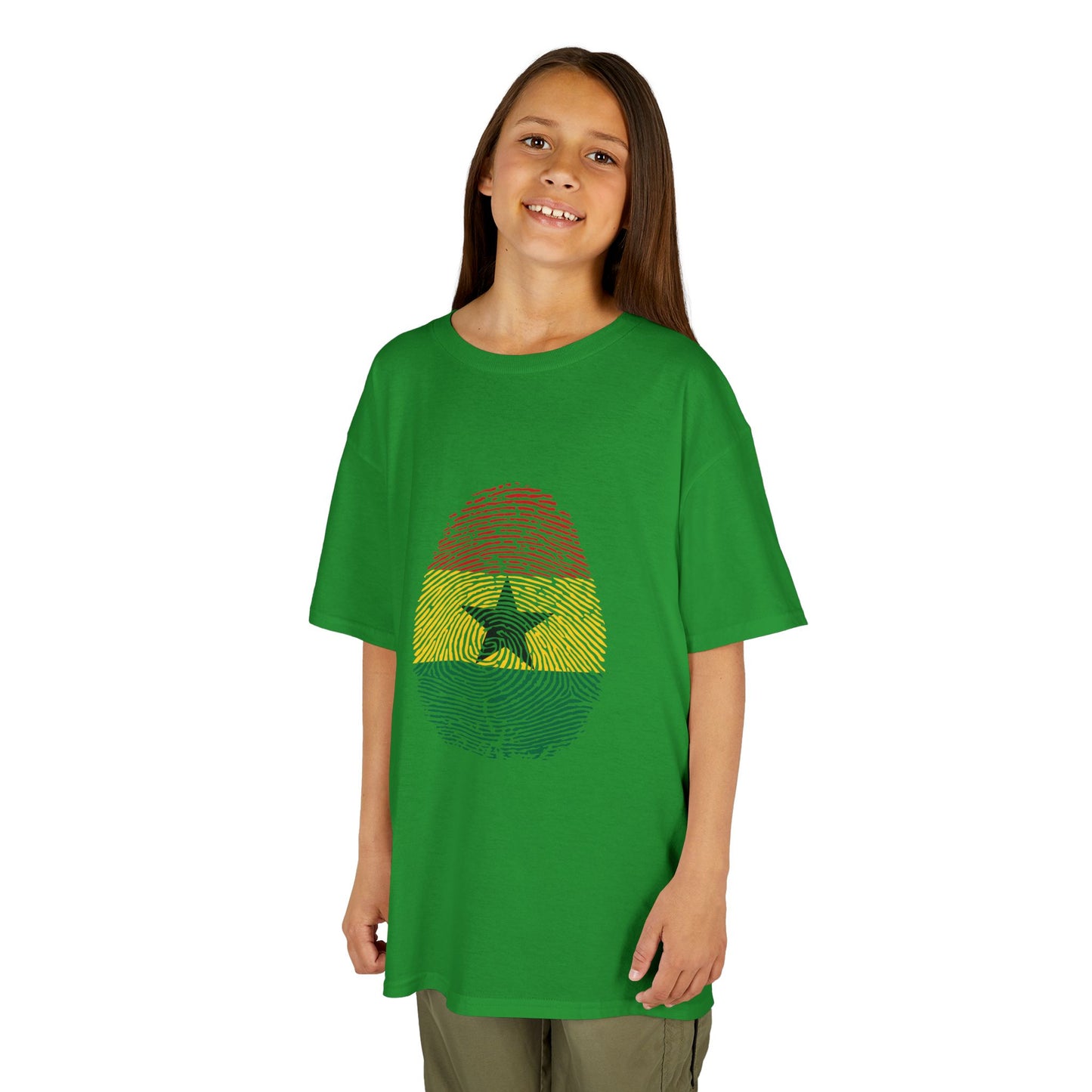 GHANA Fingerprint flag Soccer World Cup Fan T-Shirt (KIDS - UNISEX)