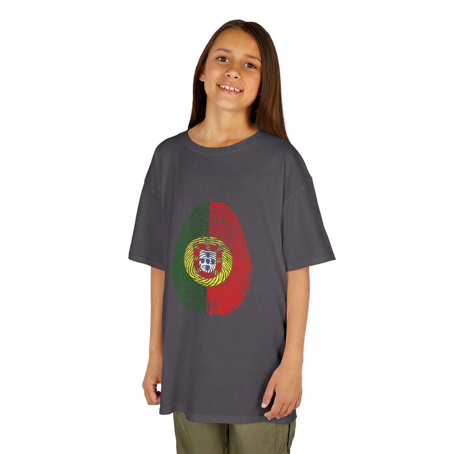 PORTUGAL Fingerprint flag Soccer World Cup Fan T-Shirt (KIDS - UNISEX)