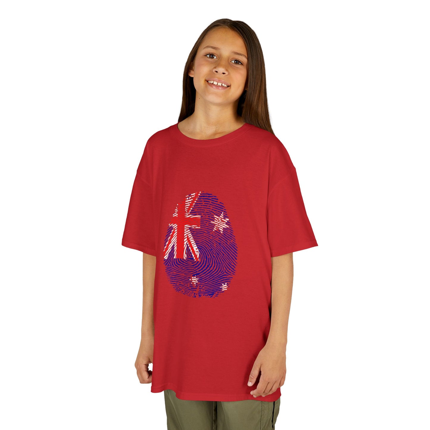 AUSTRALIA Fingerprint flag Soccer World Cup Fan T-Shirt (KIDS - UNISEX)