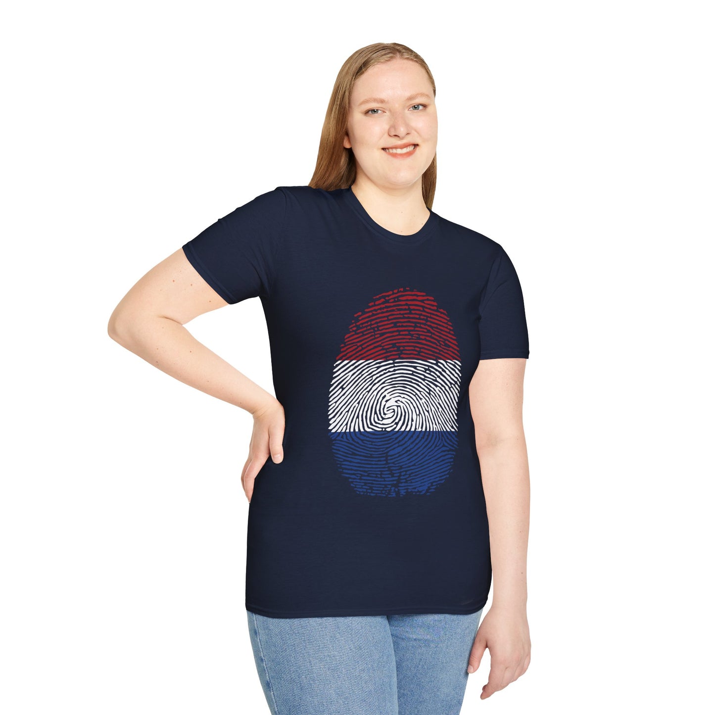 NETHERLAND Fingerprint flag Soccer World Cup Fan T-Shirt (WOMEN)